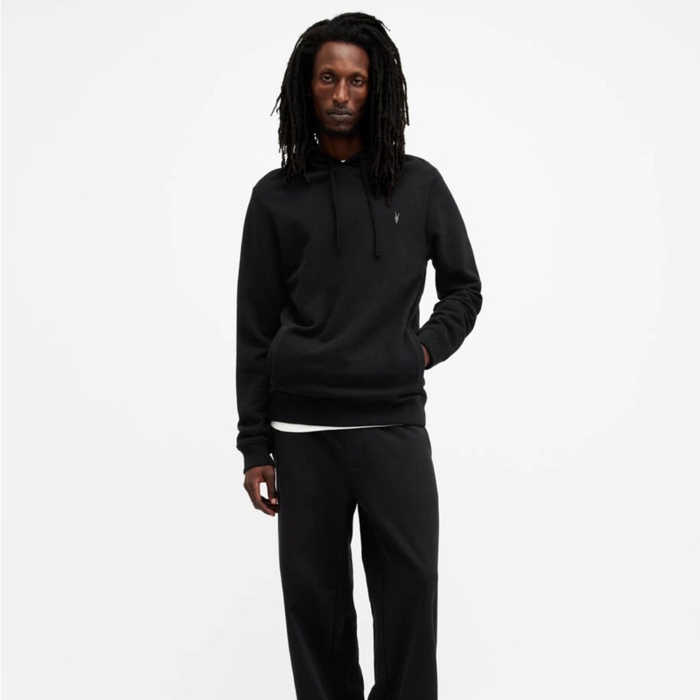 All saints Raven Pullover Ramskull Hoodie. 100% merino. Black